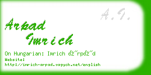 arpad imrich business card